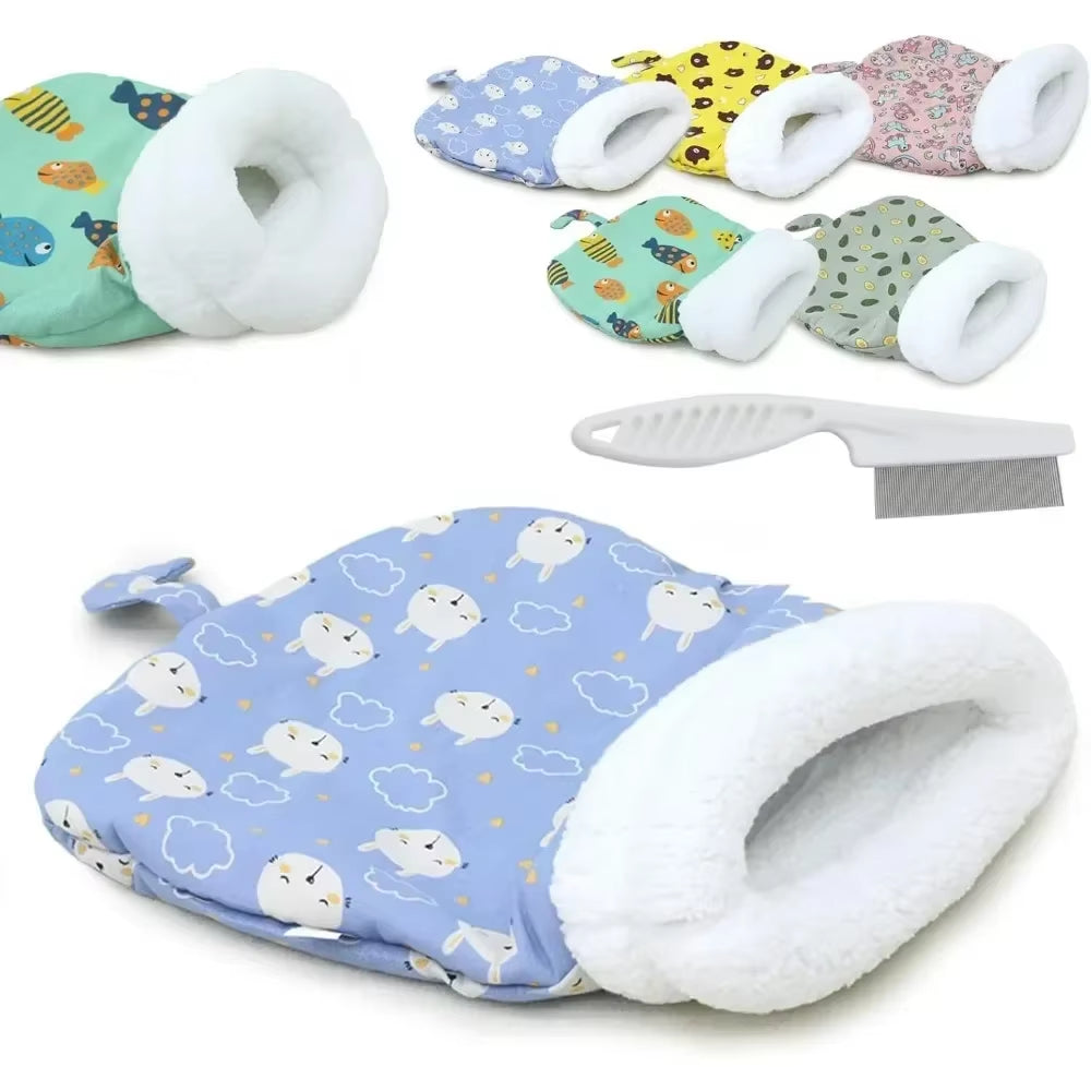 Automatic Warming Cat Bed Soft Plush Cat Winter Warmer Sleeping Bag Indoor Cat Sleeping Bag Cute Pet Kitten Litter Bed