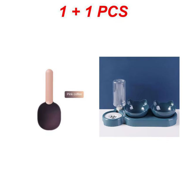 Pet Cat Bowl Automatic Feeder Cat Feeder Bowl with Dog Water Bottle Automatic Drinking Pet Bowl Cat Food Bowl Pet Waterer