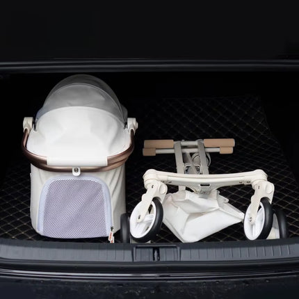 Revolutionary Foldable Pet Dog Stroller - Aluminum Alloy Cart for Ultimate Convenience & Comfort for Your Beloved Pet