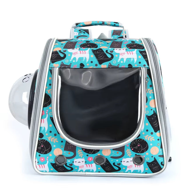New Pet Handcart Portable Transparent Cat and Dog Bag Double Shoulder Breathable Pet Backpack Large Space Travel Trolley Case