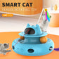 4 in 1 Indoor Interactive Cat Toy Smart Feather Wand USB Rechargeable Teaser Blue