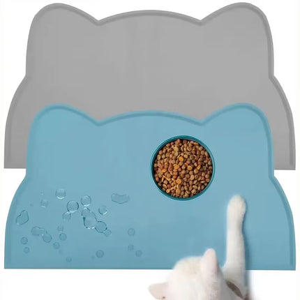 Cats and Dog Bowl Mats Cats Waterproof and Leak-Proof Pad Pet Placemat Anti-Slip Easy to Clean Food Grade Silicone Anti-Dirty