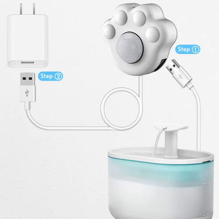 Cat Water Fountain Sensor Paw-Shaped PIR Motion Sensor for All Automatic Pet Water Dispenser with USB Interface