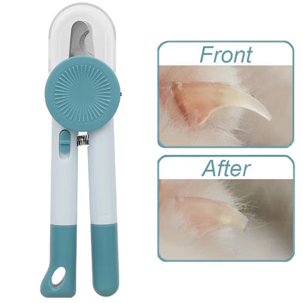 Led-Lit Pet Nail Clippers with Safety Guard - Designed for Cats and Dogs Splash Proof Stainless Steel Pet Nail Clippers