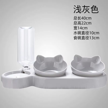 Pet Cat Bowl Automatic Feeder Cat Feeder Bowl with Dog Water Bottle Automatic Drinking Pet Bowl Cat Food Bowl Pet Waterer