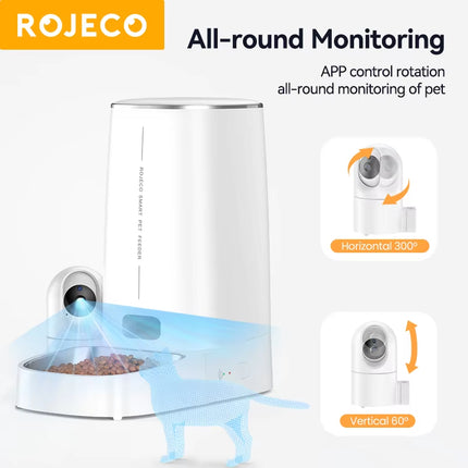 Automatic Cat Feeder with 360°Rotating Camera Vedio 4L Wifi Cat Food Dispenser Pet Smart Voice Auto Feeder for Cats Dogs
