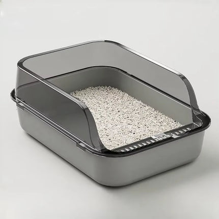 Semi-Enclosed Cat Litter Box Kitty Sandbox Splashproof Cat Tray Cat Toilet Cleaning Basin Supplies Pet Toilet Kitten Tray Bedpan
