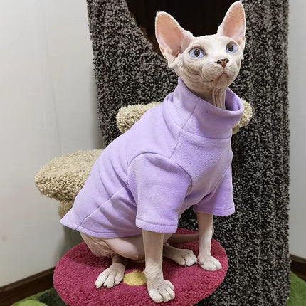 Cozy Cotton Clothes for Sphynx Cats & Small Dogs - Stylish Fall/Winter Outfits for Hairless Pets