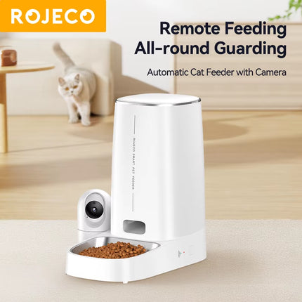 Automatic Cat Feeder with 360°Rotating Camera Vedio 4L Wifi Cat Food Dispenser Pet Smart Voice Auto Feeder for Cats Dogs