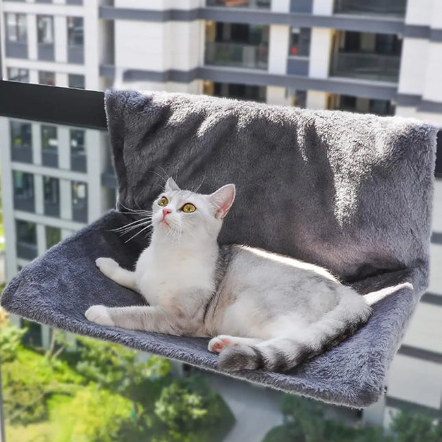 Generic Premium Grey Faux Fur Cat Hammock Cat Window Perch Radiator Cat Bed Cat Window Hammock Cat Window Bed Cat Hammock for Window Cat Window Seat Window Cat Perch Window Cat Bed